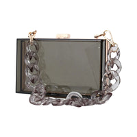 Sac Transparent Luxe Chaîne Dorée - modèle Black - TransparenceSac.com