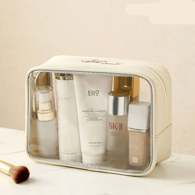Trousse transparente de voyage compacte