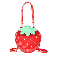 Sac bandoulière transparent fraise fashion - TransparenceSac.com
