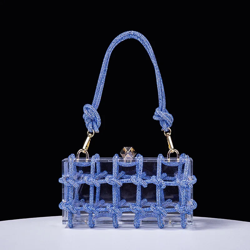 Sac à main transparent filet vert