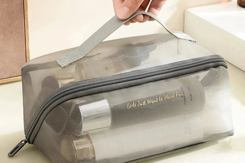 Trousse transparente noire voyage fashion