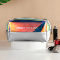 Trousse transparente fashion multicolore élégante - modèle Silver Gray / 22x7.5x14cm Envelop - TransparenceSac.com