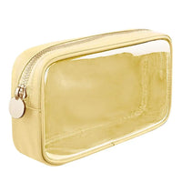 Trousse maquillage transparente rose élégante - modèle Yellow - TransparenceSac.com