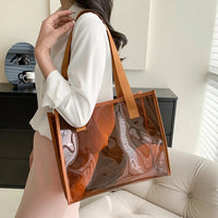 Sac de plage transparent fluo - modèle Brown - TransparenceSac.com