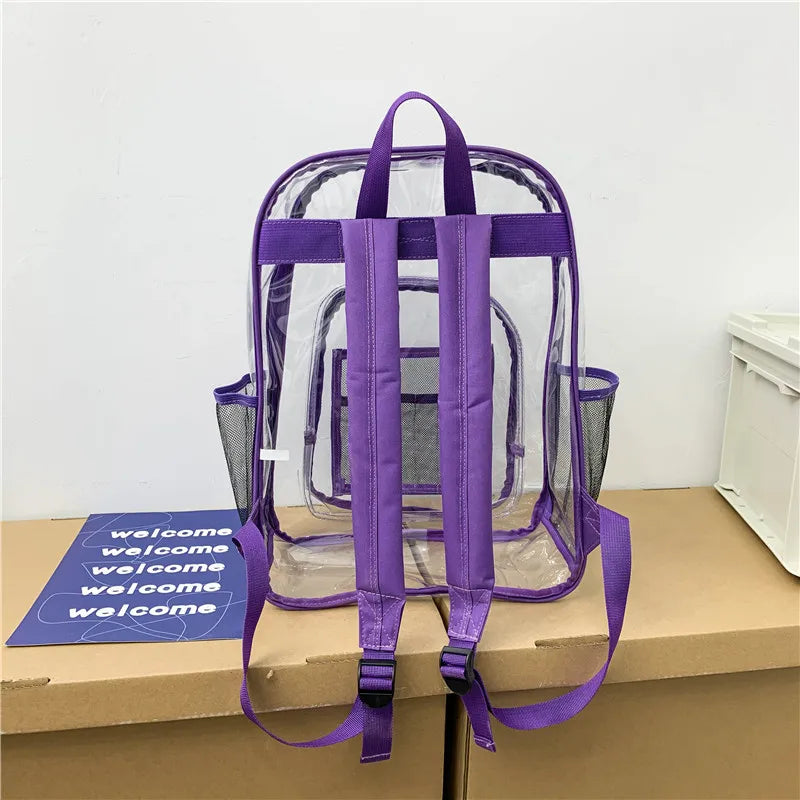 Sac à dos transparent avec pochettes assorties