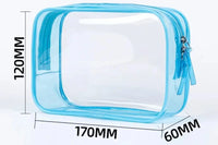 Sac Trousse Transparent Vert Compact Pratique - modèle light blue - TransparenceSac.com