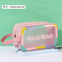 Trousse de toilette transparente colorée - modèle pink-S - TransparenceSac.com