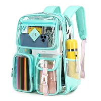 Sac à dos transparent scolaire pratique élégant - modèle green - TransparenceSac.com
