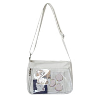 Sac bandoulière transparent fashion chic noir - modèle White - TransparenceSac.com