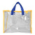 Sac de plage transparent Aloha Holidays - modèle Blue  Yellow - TransparenceSac.com