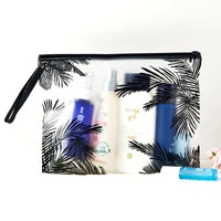 Trousse de toilette transparente motifs palmes - TransparenceSac.com