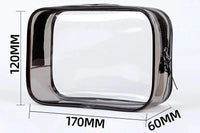 Sac Trousse Transparent Vert Compact Pratique - modèle Gray - TransparenceSac.com