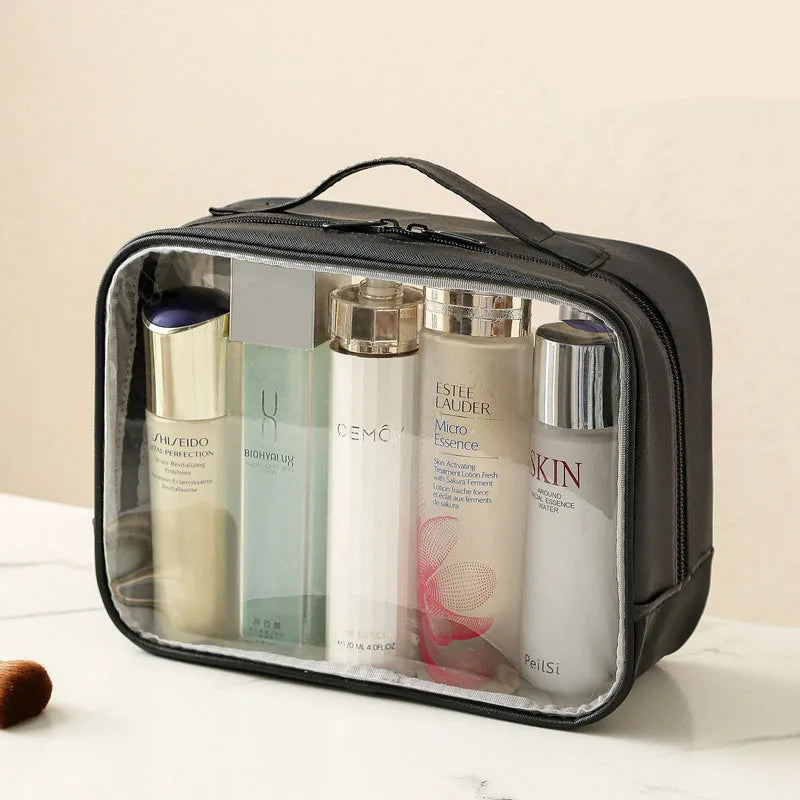 Trousse transparente de voyage compacte