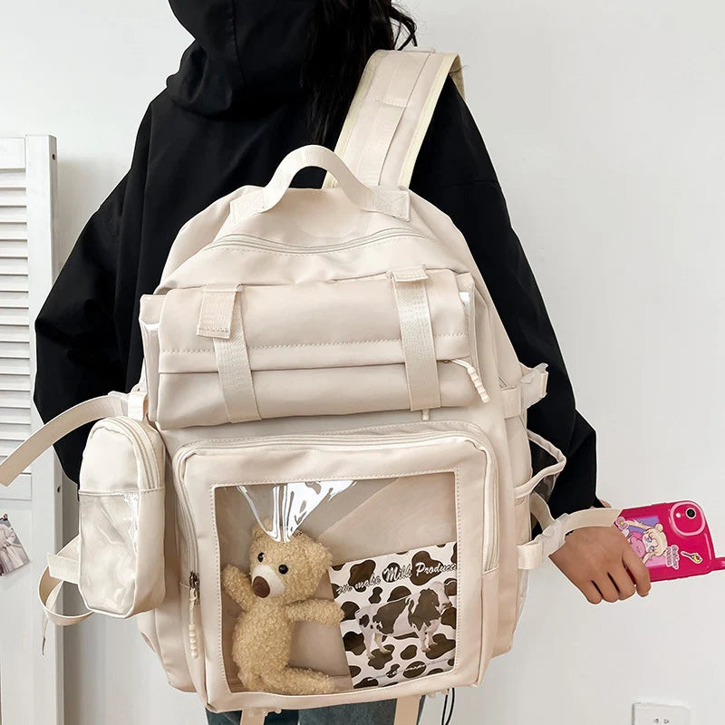 Sac à dos transparent mode polyvalent étudiant