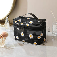 Trousse de toilette fleurs chic - modèle Square Black - TransparenceSac.com