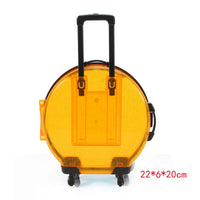Valise transparente ronde mode colorée - modèle Yellow - TransparenceSac.com