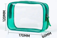 Sac Trousse Transparent Vert Compact Pratique - modèle green - TransparenceSac.com