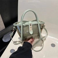 Sac à main transparent noir élégant - modèle green / (20cm<Max Length<30cm) - TransparenceSac.com
