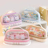 Trousse de maquillage transparente kawaii