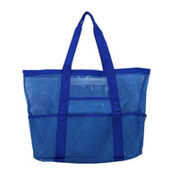 Sac de plage transparent avec pochettes multiples - modèle Royal blue - TransparenceSac.com