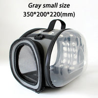 Transporteur transparent pour animaux de compagnie - modèle Gray small size - TransparenceSac.com