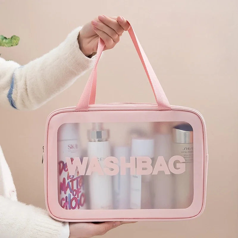 Sac de voyage transparent rose élégant