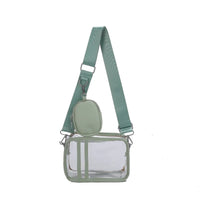 Sac bandouliere transparent violet fashion - modèle Green 1 - TransparenceSac.com