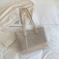 Sac Transparent Chic en Paille Naturelle - modèle Khaki / (30cm<Max Length<50cm) - TransparenceSac.com