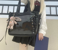 Sac à main transparent peluches kawaii - modèle black / 32x13x29 cm - TransparenceSac.com