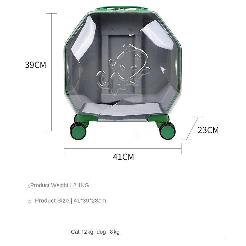Valise transparente chat mode pratique