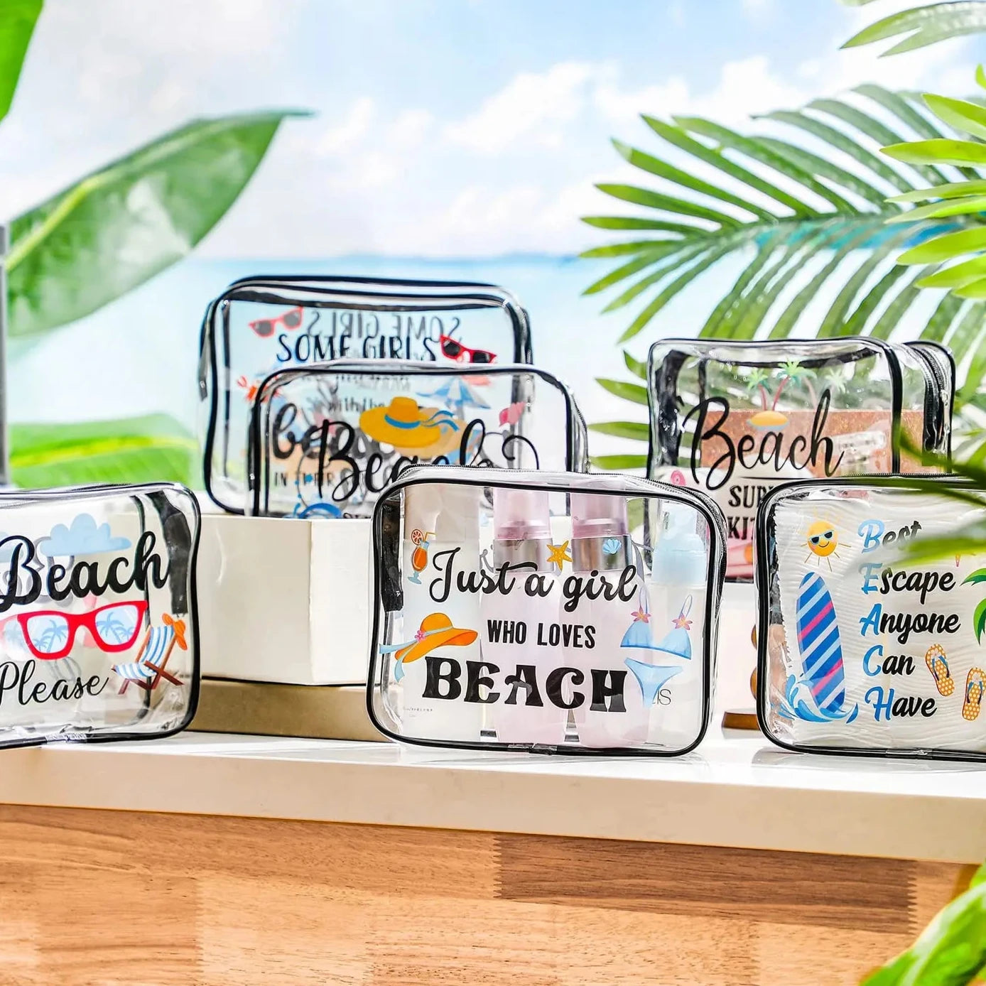 Pochette transparente plage chic et pratique