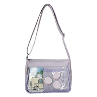Sac bandoulière transparent fashion chic noir - modèle Purple - TransparenceSac.com
