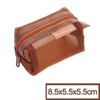Trousse maquillage transparente mode compacte - modèle Brown-8.5x5.5x5.5cm / 10PCS - TransparenceSac.com