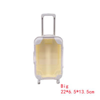 Valise transparente ronde mode colorée - modèle Big Light Yellow - TransparenceSac.com
