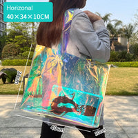 Sac de shopping holographique tendance mode - modèle 40x34x10 Iri - TransparenceSac.com