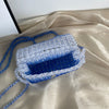 Sac bandoulière perles bleu transparent fashion