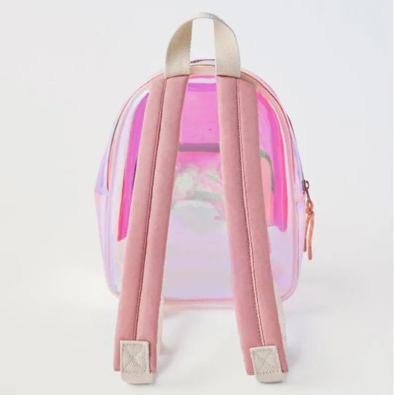 Sac à dos transparent cœur brillant fashion