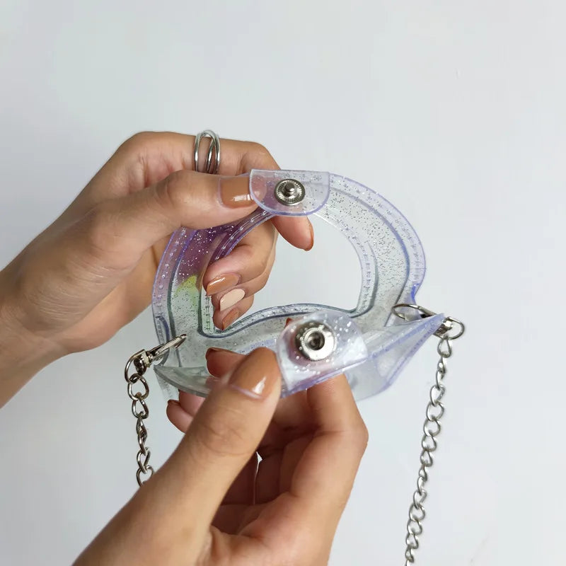 Trousse transparente mode enfant avec porte clés