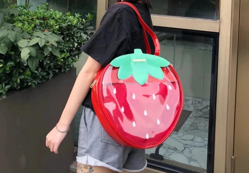 Sac à Main Fraise Transparent Fashion