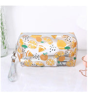 Trousse transparente tropicale motifs fruités - TransparenceSac.com