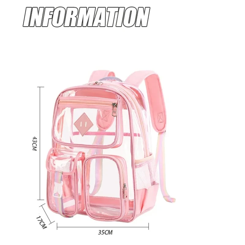 Sac à dos transparent scolaire pratique élégant