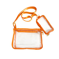 Sac bandoulière transparent avec pochette attachée