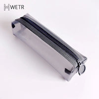 Trousse maquillage transparente élégante et pratique - modèle 20x4.5cm-gray - TransparenceSac.com