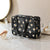 Trousse de toilette fleurs chic - modèle Double Handle Black - TransparenceSac.com