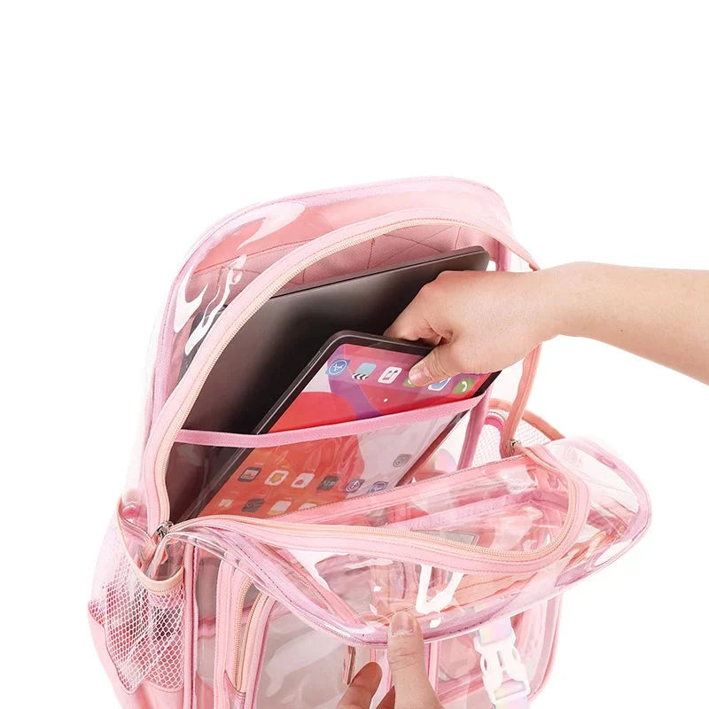 Sac à dos transparent scolaire pratique élégant