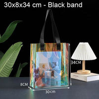 Sac de shopping holographique tendance mode - modèle 30x34x8 B - TransparenceSac.com