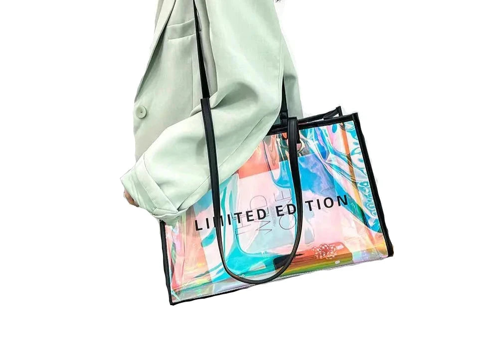 Sac à main transparent holographique fashion