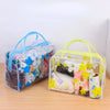 Trousse transparente à pois violets