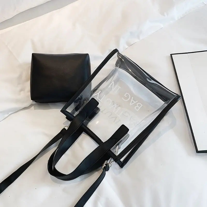 Sac transparent fashion bandoulière zippé