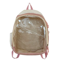 Sac à dos transparent fashion noir élégant - modèle Pink - TransparenceSac.com